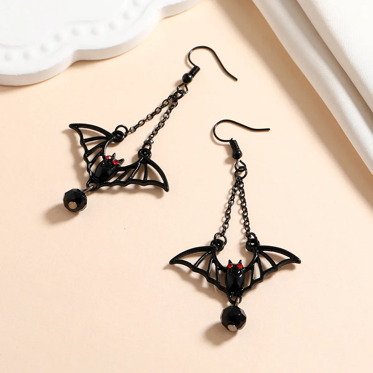 Vintage Versatile Gothic Black Bat Earrings