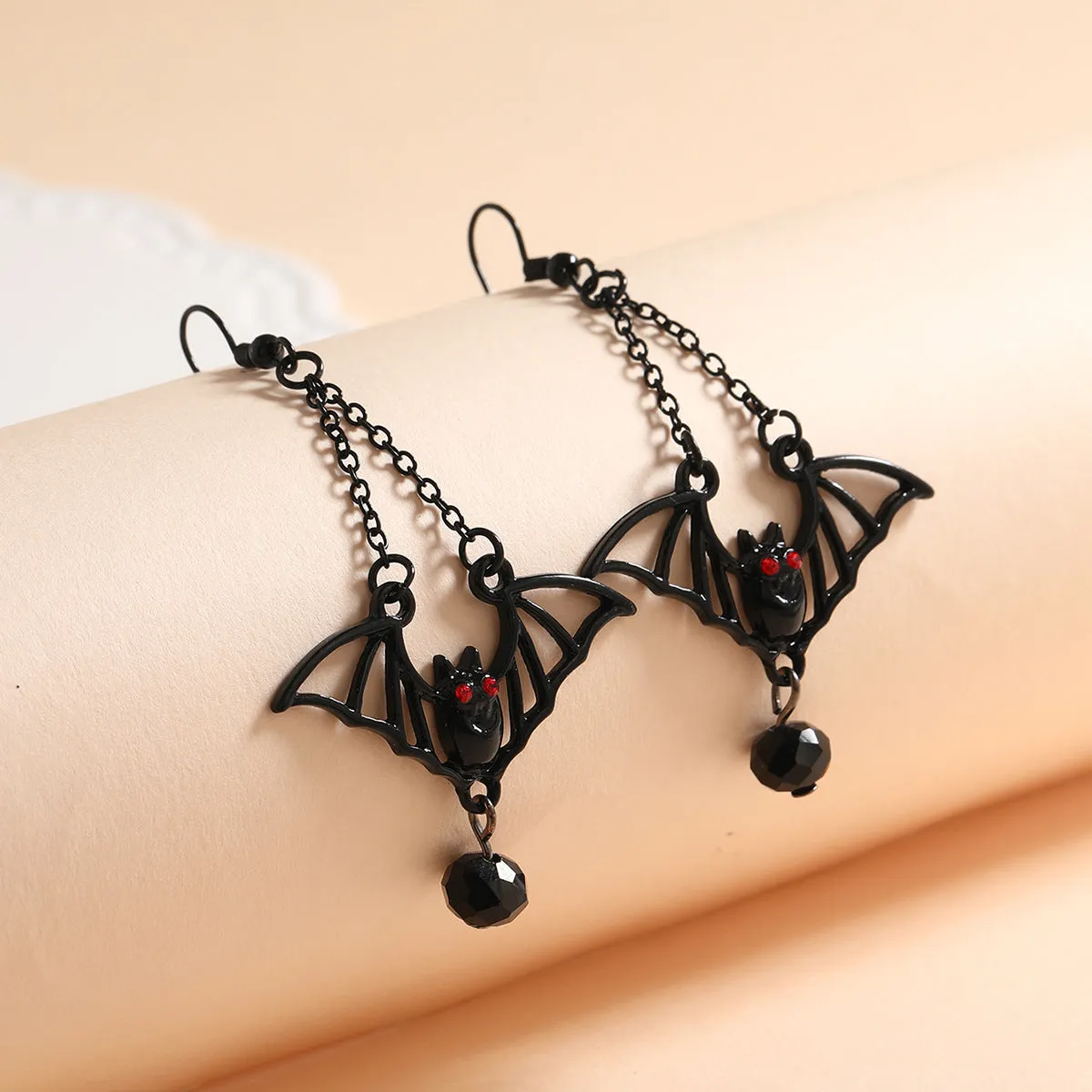 Vintage Versatile Gothic Black Bat Earrings