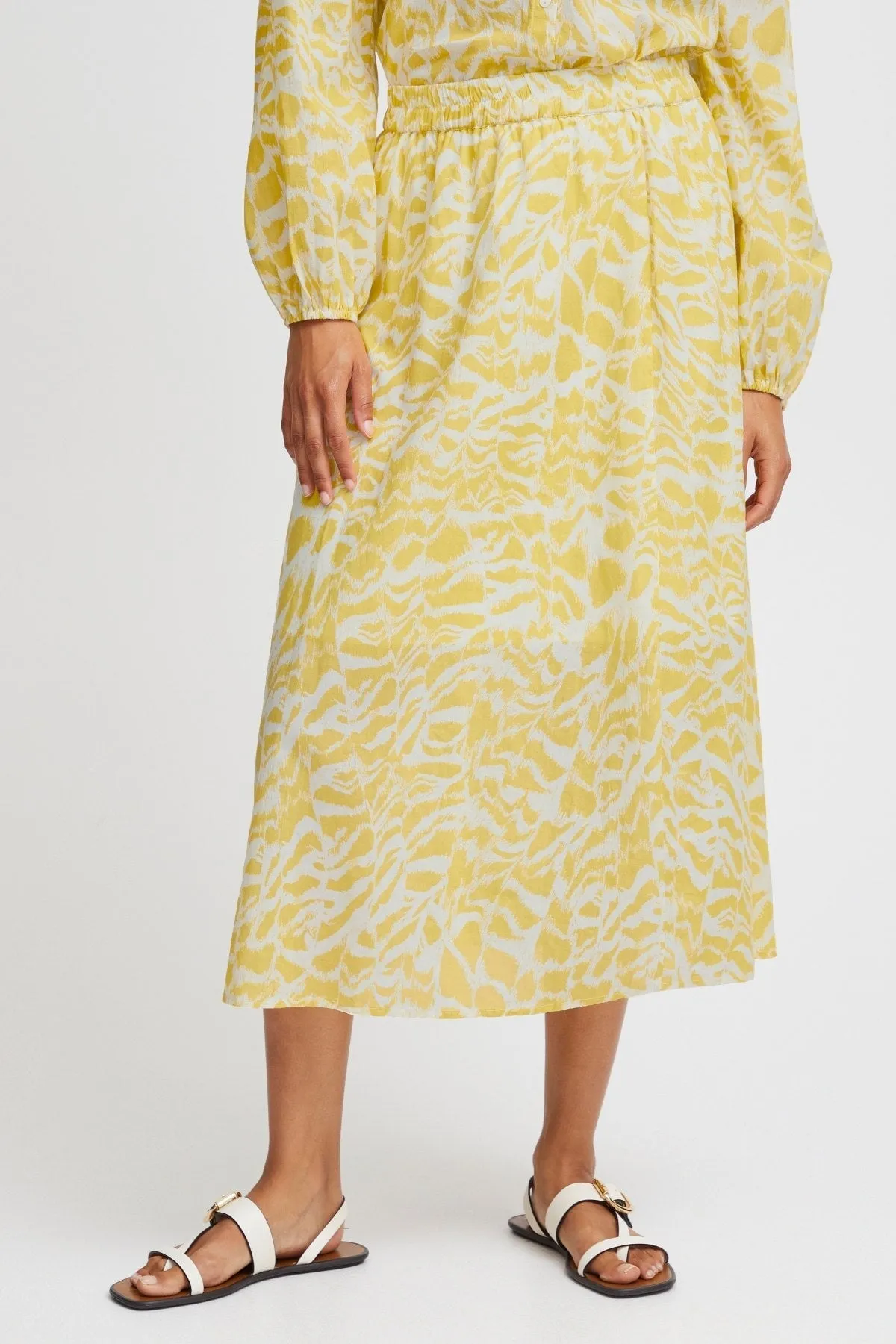 Zebra Print Midi Skirt